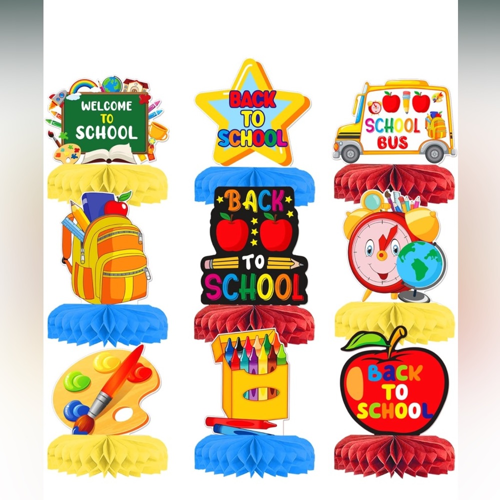 Back To School Decorations Back To School Honeycomb Table Centerpiece.